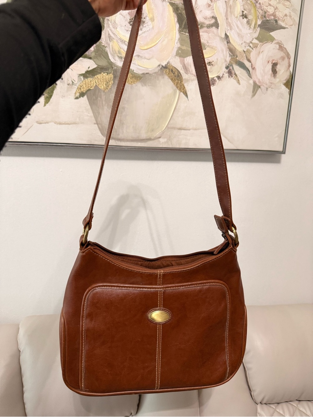 Leather Shoulder Bag in Brown - Women